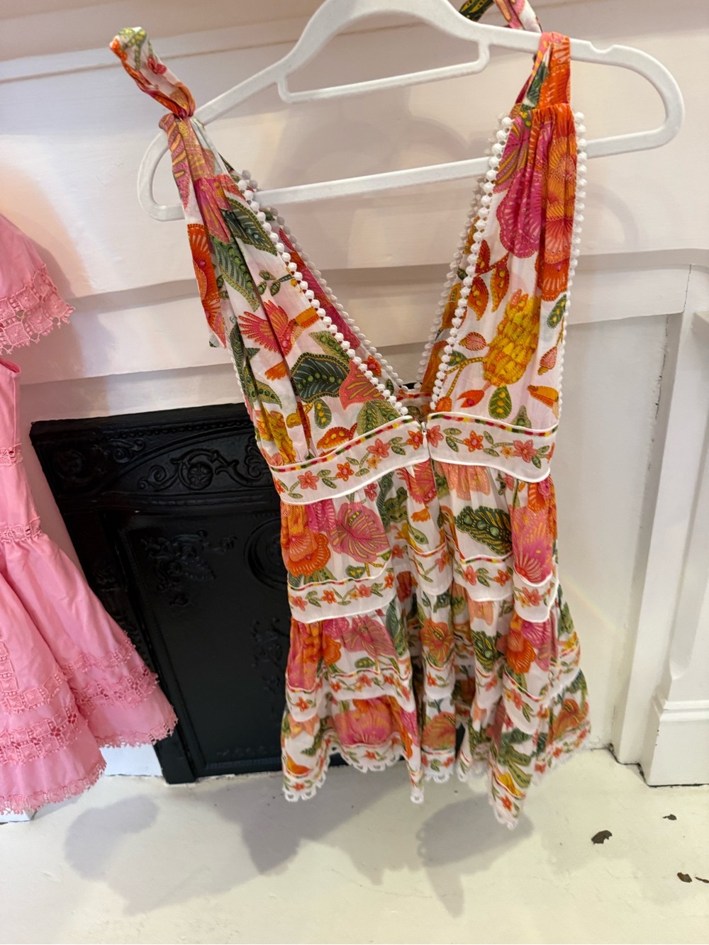 Macaw Bloom Tie-Shoulder Tiered Mini Dress - Picture 3 of 3
